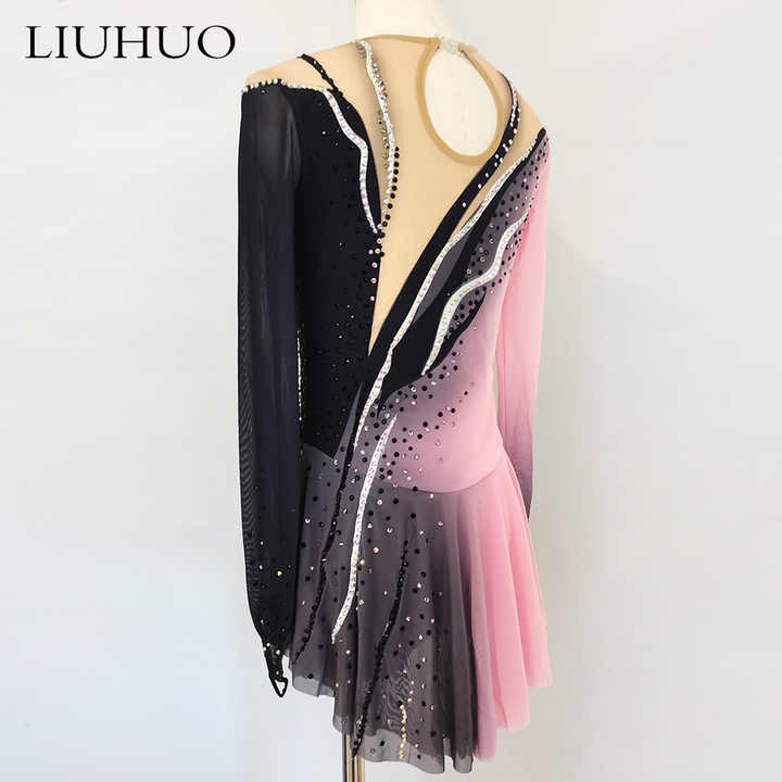 Long Sleeve Competition Skating Dress Women's Figure Skating Dress - Elegant Gradient Long Sleeve With Crystals For Competition Long Sleeve Competition Skating Dress Women's Figure Skating Dress - Elegant Gradient Long Sleeve With Crystals For Competition