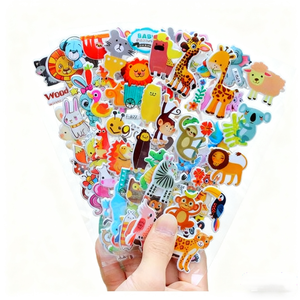 Dessin animé 3D stéréo bulle 3D autocollants adhésifs éducation précoce récompense PVC matériel pour garçons et filles à la maternelle - Product Image 4