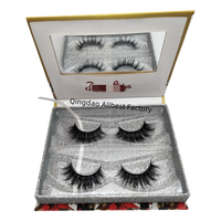 Lot de 2, 4, 3 ou 5 paires de faux cils avec logo personnalisé, sans cruauté animale, fabriqués à la machine, emballage de boîte à cils sous marque privée, fournisseur