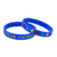 Bracelet en silicone de sensibilisation à l'autisme en gros, bracelet d'autisme pour usage médical