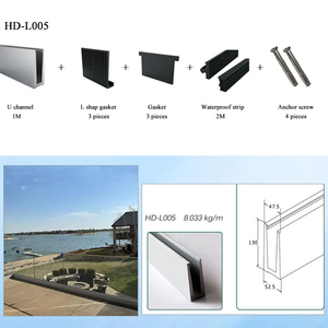 Hdsafe Frameless U kênh cơ sở Tempered Glass lan can lan can kính lan can cho bên ngoài ban công hàng rào kẹp cầu thang lan can - Product Image 2