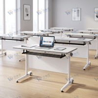 Table de conférence et de formation modulaire multi-places pliable et durable, écologique, avec pieds en métal, mobilier de bureau