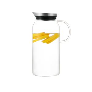 <span class=keywords><strong>Carafe</strong></span> à boisson classique à couvercle filtrant <span class=keywords><strong>en</strong></span> <span class=keywords><strong>verre</strong></span> thermique résistant à la chaleur de haute qualité - Product Image 1