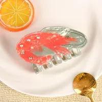 YJL créatif fruits de mer nourriture homard cheveux griffes mode strass crevettes conception crabe cheveux griffe Clips cheveux accessoires en gros