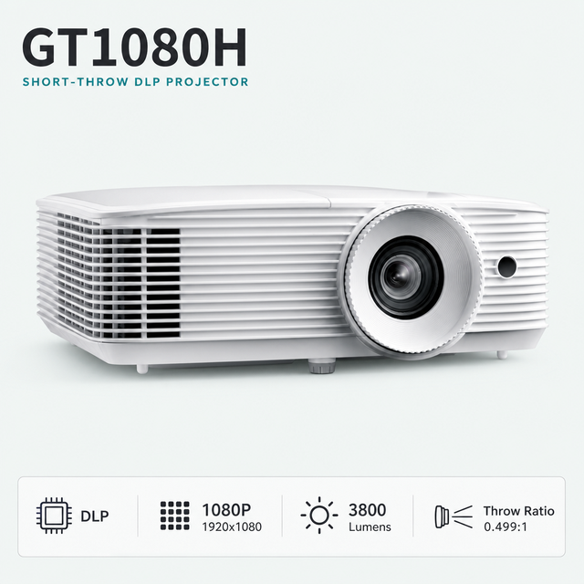 Optoma GT1080H Short Throw DLP Projector for Business 1080P Full 3D Smart Video 3800 Lumens Proyector 4k Lecture Hall Beamer