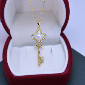 Colgante de Perla de Agua Dulce de 6-7 mm de Zhuji con Plata S925, Cara Sonriente, Luz Intensa, Forma Redonda con Ligera Imperfección, Venta al por Mayor en Transmisión en Vivo - Product Image 4