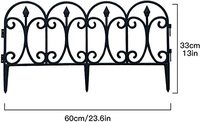 Vente en gros Clôture décorative extérieure en plastique noir Simulation de clôture de jardin en fer Panneaux de chemin de paysage légers