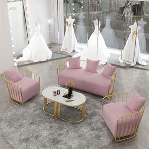 Sillón de Salón Estilo Nórdico Rosa, Sofá Pequeño para Tienda de Ropa, Estilo Simple y Moderno, Sillón de Metal para Descanso - Product Image 2