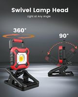 Lampe de travail rechargeable, lampe magnétique, alimentée par batterie, essentiels de camping, projecteur sans fil longue durée pour atelier, garage