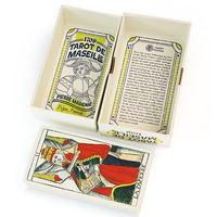 Vente en gros de cartes à jouer de tarot rétro de Marseille personnalisées de haute qualité avec boîte à couvercle et base