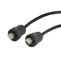 Montaje de panel de pared IP68, cable de montaje macho hembra, adaptador ethernet cat5 cat6, conector rj45