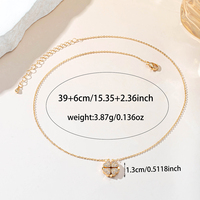 Collier réversible floral et cœur à quatre pétales, pendentif multi-porte 4-en-1, chaîne superposable en émail et zircon cubique pour femme, bijoux quotidiens
