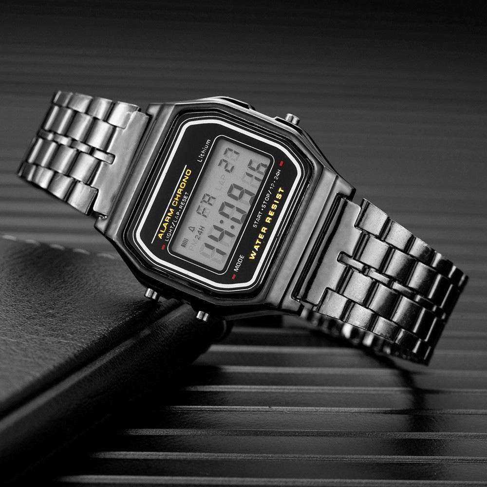 Black electronic watch