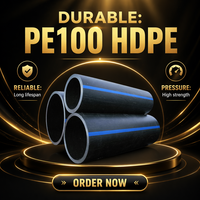 Tuyau d'irrigation en PEHD PE100 haute pression, durable et sûr pour l'alimentation en eau, noir avec bande bleue, DN20-DN800, longueur personnalisée