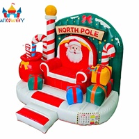 Décoration de Noël gonflable : Chaise de Père Noël, Trône de Père Noël gonflable du Pôle Nord, Cabine photo pour événements extérieurs et location de fêtes de fin d'année