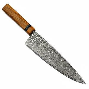 Venta al por mayor de alta calidad 8 pulgadas cuchillo de Chef hecho a mano de 67 capas VG10 de acero damasco Apto para lavavajillas diseño ambidiestro madera de olivo - Product Image 1