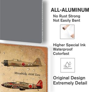 Plaque Métallique Vintage Art Déco Avions de Chasse de la Seconde Guerre Mondiale, Artisanat en Métal, Décoration <span class=keywords><strong>Chambre</strong></span> Garçons, Cadeaux pour Fans Militaires, Garages et Cavernes des Hommes - Product Image 6