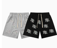 Short en coton délavé personnalisé grande taille, respirant, de haute qualité, avec logo sur mesure, tendance