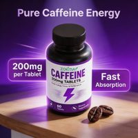Capsules de caféine OEM, complément énergétique avec caféine, ginseng, vitamine B12, stimulant l'énergie, la concentration et les performances