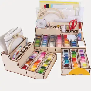 Custom Hand DIY Needlework Embroidery Tool Cross Stitch Beginner Complete Ring Embroidery Kit Sets