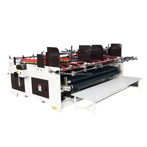 China factory carton box folder gluer folding and two line gluing machine with automatic corrugated cardboard sheet feeding