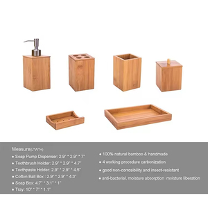 Ensemble <span class=keywords><strong>de</strong></span> <span class=keywords><strong>salle</strong></span> <span class=keywords><strong>de</strong></span> <span class=keywords><strong>bain</strong></span> en bambou au design moderne, nouveau style, ensemble <span class=keywords><strong>de</strong></span> <span class=keywords><strong>salle</strong></span> <span class=keywords><strong>de</strong></span> <span class=keywords><strong>bain</strong></span> <span class=keywords><strong>de</strong></span> luxe, <span class=keywords><strong>décoration</strong></span>, accessoires pour la maison et l'hôtel - Product Image 4