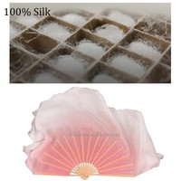 Kipas Tari Sutra Warna Pink yang Dapat Disesuaikan, 36cm, Tulang Bambu, untuk Pertunjukan dan Kompetisi Tari Perut