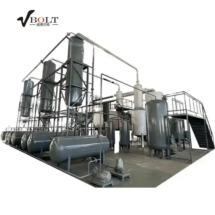Destilação de óleo de pirólise de plástico para planta de reciclagem de diesel, óleo de motor usado com desempenho estável