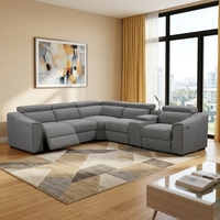 Sofá Reclinable Eléctrico Moderno, Diseño Seccional, Relleno de Esponja, Tela, USB, LED, Patas de Metal - Sofá Cama Combinado de Alta Calidad
