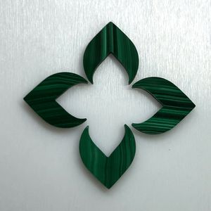 <span class=keywords><strong>Robert</strong></span> Tamaño grande 25mm 40mm Natural Verde Malaquita Concha blanca Trébol de cuatro hojas Piedra preciosa - Product Image 1