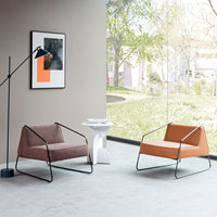Moderner minimalisti scher Einzels ofa stuhl mit Metallrahmen Akzent Home Office Outdoor Gelegenheits stuhl