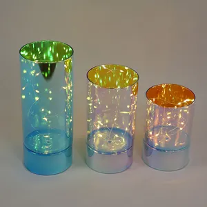 Luminarias de cristal con cilindro, luminarias luminosas de vidrio, decoración - Product Image 1