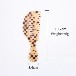 Harmony Hàn Quốc Cổ Điển Nhà Thanh Lịch Sử Dụng Lược Tóc Công Cụ Đá Cẩm Thạch Leopard Cellulose Acetate Tóc Lược Cho Phụ Nữ - Product Image 6