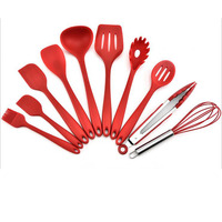 Stock de gros de produits finis, lot de 10 ustensiles de cuisine antiadhésifs, ensemble d'ustensiles de cuisine en silicone