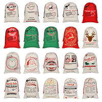Grand sac de Noël à cordon pour les sacs du Père Noël, sac en toile écologique, sublimation personnalisée, sac de rangement pour cadeaux de Noël pour enfants