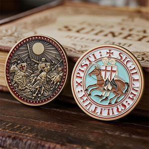 Moneda Conmemorativa Personalizada <span class=keywords><strong>de</strong></span> Caballero Medieval con Relieve <span class=keywords><strong>de</strong></span> Cruzado, Moneda <span class=keywords><strong>de</strong></span> Recuerdo <span class=keywords><strong>de</strong></span> Doble Cara, Fábrica Física Desde 2004 - Product Image 4