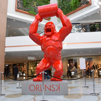 Statue de gorille de King Kong en résine moderne et créative personnalisée Style nordique Animal personnalisé Art déco Pop Art caractéristique