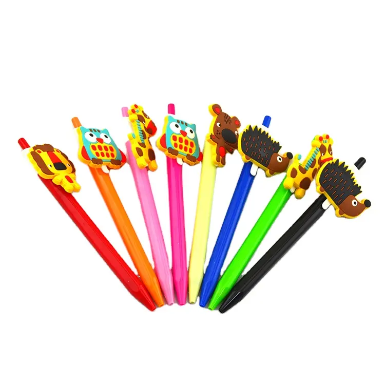 Bolígrafo de plástico con clip de PVC 2D, novedad, promoción