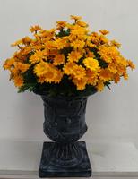 Rangkaian Bunga Daisy Kuning Buatan 66cm dari Sutra Imitasi dengan Pot Plastik untuk Dekorasi Rumah, Pernikahan, dan Acara