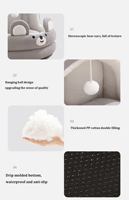 Maison pour chien et chat Grotte avec peluche Jouet interactif Boule Chat Maison pliante Lit Maison pour chat en peluche avec oreilles