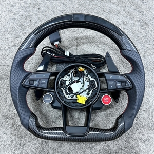 Volant personnalisé avec garniture en cuir noir pour <span class=keywords><strong>Audi</strong></span> A3 A4 A5 A6 A7 A8 C7 S8 R8 Rs3 RS6 B8 B9 S7 RS <span class=keywords><strong>S</strong></span> <span class=keywords><strong>Line</strong></span> - Product Image 3