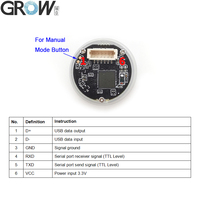 GROW GM861S Lecteur de codes à barres Qr Code USB UART DC 3.3V Ring Indicator Light Barcode Scanner With Free SKD