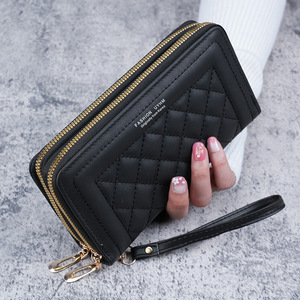 Cartera larga con doble cremallera para mujer, diseño bordado, multifuncional, para móvil, novedad 2026 - Product Image 4