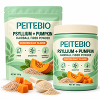 PEITEBIO Psyllium Pumpkin Hairball Fiber Powder Saveur Poulet et Malt 120g pour chats – Soutien digestif et anti-boules de poils