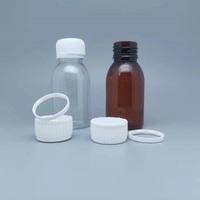 Sirop contre la toux, médicaments liquides, flacons en PET transparent blanc ambré, bouchon à vis antivol, impression d'écran, cartons d'emballage de la marque SK