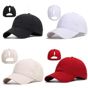 Queue de cheval chapeau ouverture au dos logo personnalisé hommes et femmes mode casquette de Baseball pur coton respirant 3D broderie quatre saisons - Product Image 4