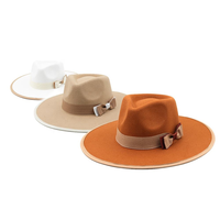 Chapeau Fedora Classique en Feutre 100% Laine d'Australie, Réglable, Style Western Vieilli, Idéal pour les Fêtes et la Pêche (Vente en Gros)