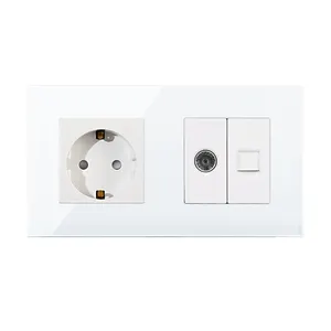 Bingoelec 16A European Germany Standard Electrical TV Computer Wall Double Socket