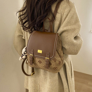 Wholesale Custom High Quality Large Capacity PU <b>Leather</b> Zipper Portable Fashion Unisex <b>Small</b> Vintage Student School <b>Backpack</b> - Product Image 4