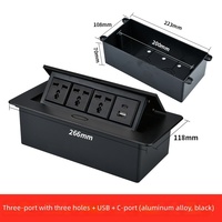 Prise de table universelle 13A à trois trous en alliage d'aluminium, à insertion lente, compatible UE, Royaume-Uni, États-Unis, pour bureau